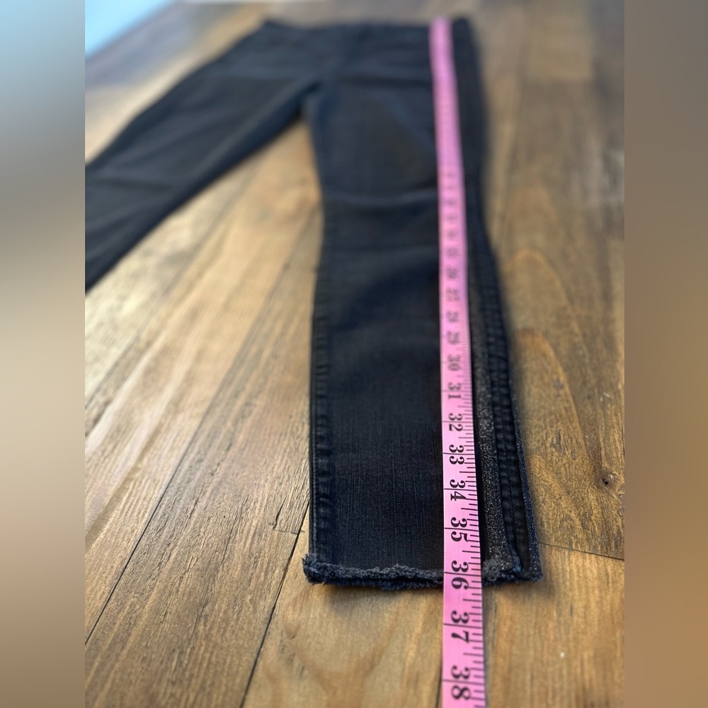 MOTHER  Black Skinny Jeans High-Rise Looker Jeans in Miss Moody Two Shoes Racer - Picture 11 of 13